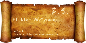 Pittler Vázsony névjegykártya